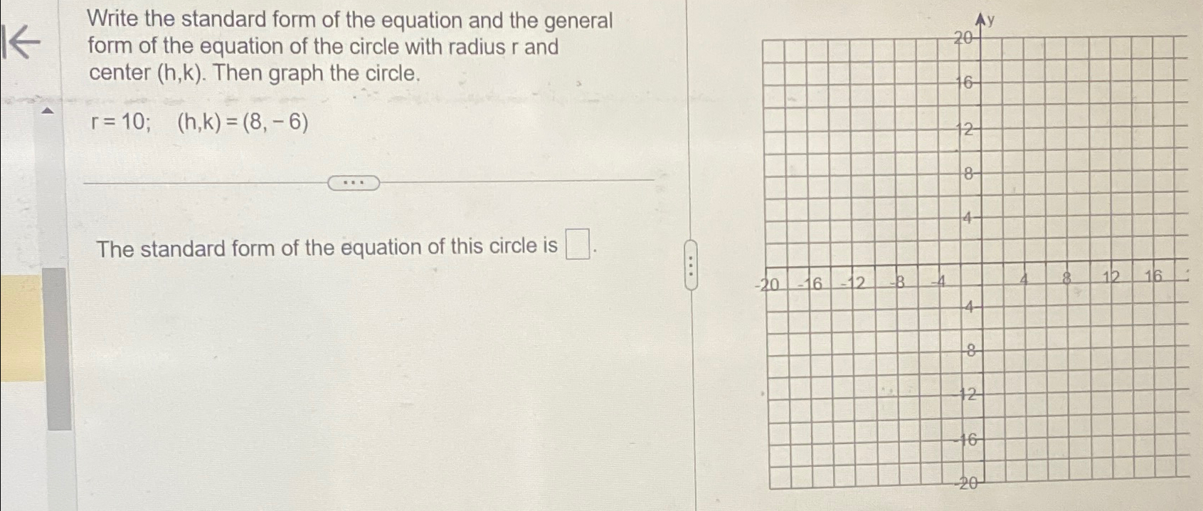 Solved Write the standard form of the equation and the | Chegg.com