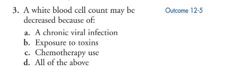 Solved A white blood cell count may be Outcome 12-5 | Chegg.com