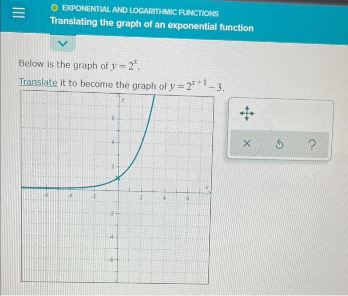 Solved O EXPONENTIAL AND LOGARITHMIC FUNCTIONS Translating | Chegg.com