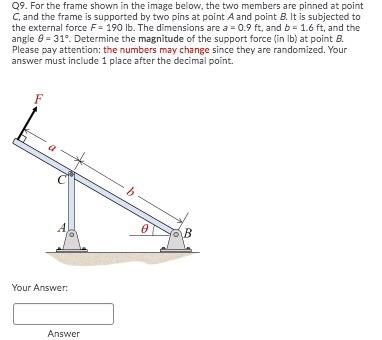 Solved Q8. For the frame shown in the image below, the two | Chegg.com