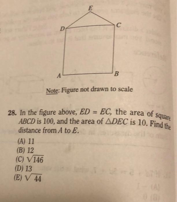 Solved E С D А B Note: Figure not drawn to scale 28. In the | Chegg.com
