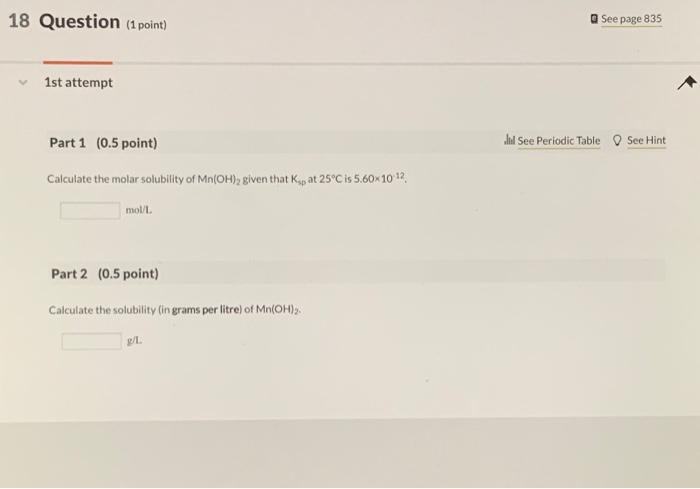 Solved Question (1 point) a See page 835 1st attempt Part 1 | Chegg.com