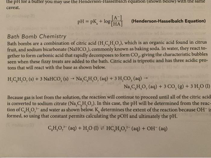 bath bomb chemical equation