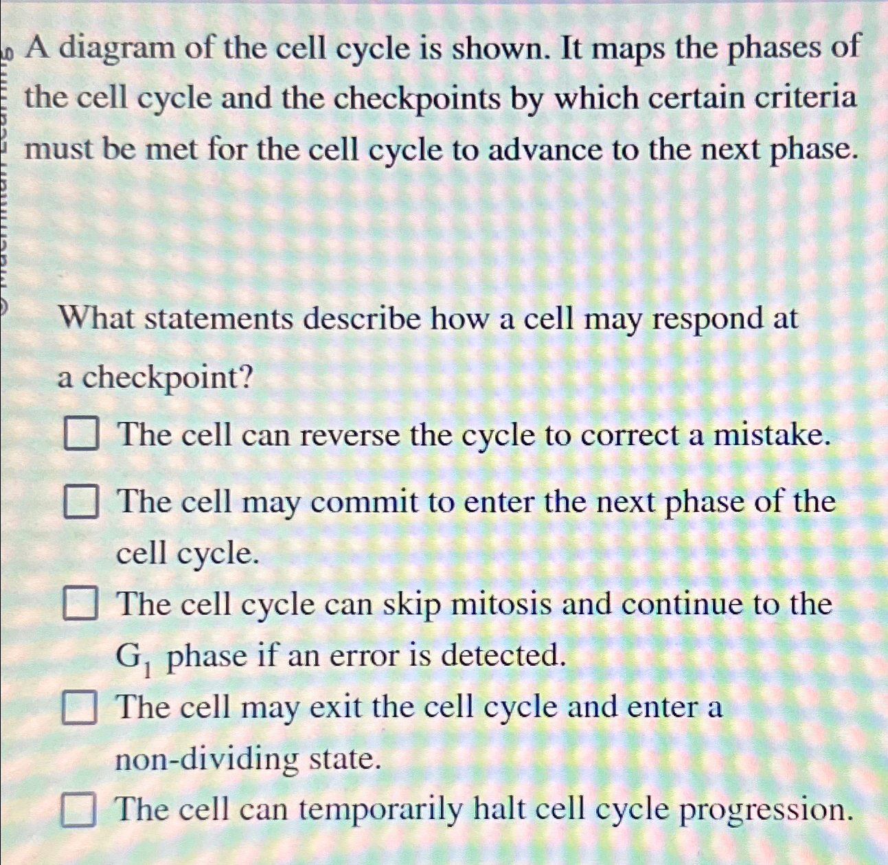 Solved A diagram of the cell cycle is shown. It maps the | Chegg.com