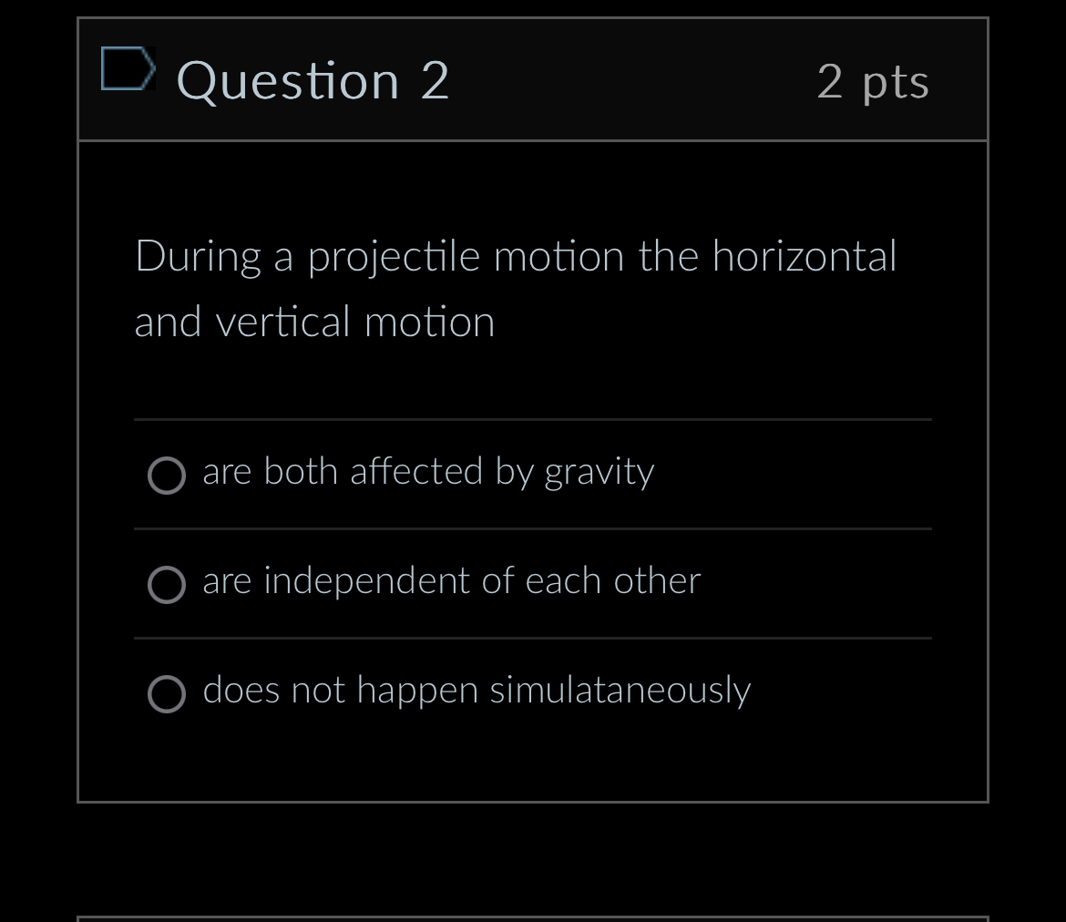 Solved Question 22 ﻿ptsDuring A Projectile Motion The | Chegg.com