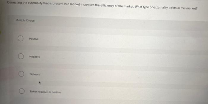 Solved A market with a negative externality has total | Chegg.com