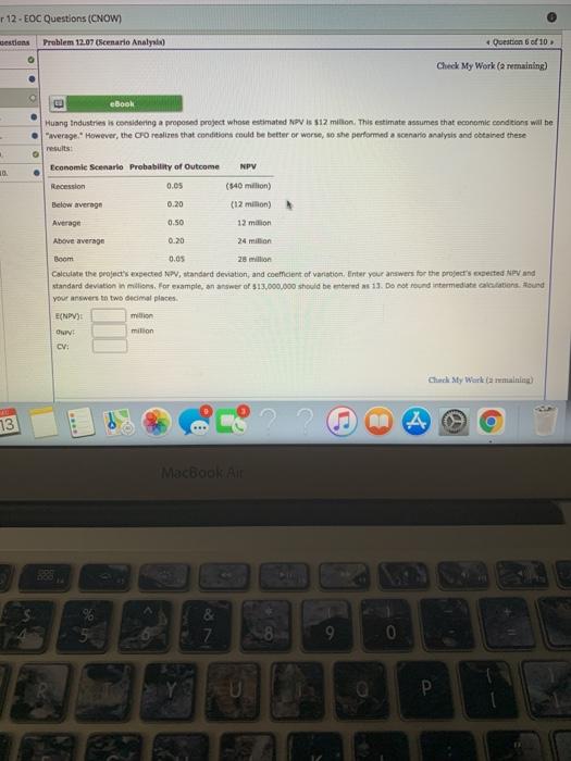 Solved 12- EOC Questions (CNOW gestions Problem 12.07 | Chegg.com
