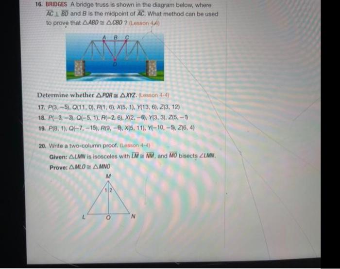 Solved 16. BRIDGES A bridge truss is shown in the diagram | Chegg.com