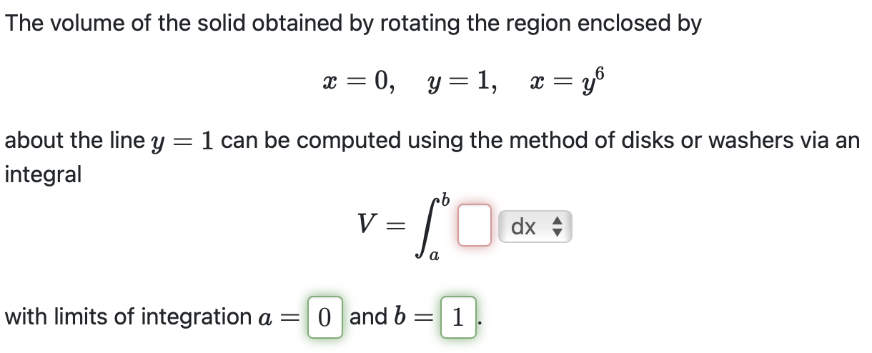 Solved The volume of the solid obtained by rotating the | Chegg.com