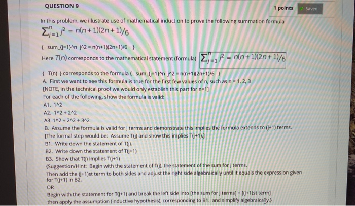 Solved Saved QUESTION 9 1 points In this problem, we | Chegg.com
