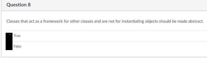 Solved Question 10 An abstract class cannot have instance | Chegg.com