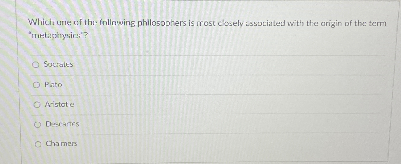 Solved Which one of the following philosophers is most | Chegg.com