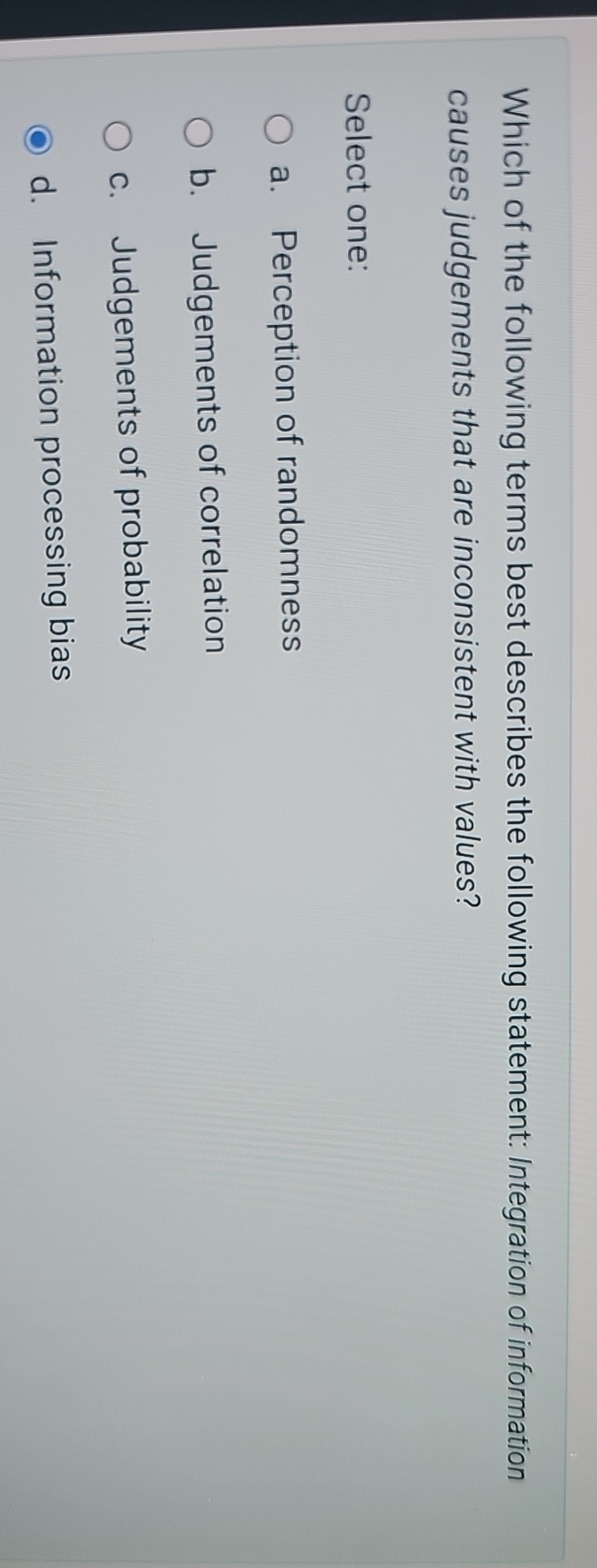 Solved Which of the following terms best describes the | Chegg.com