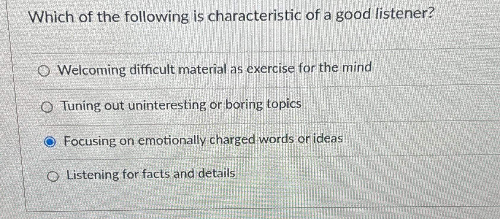 Solved Which of the following is characteristic of a good | Chegg.com