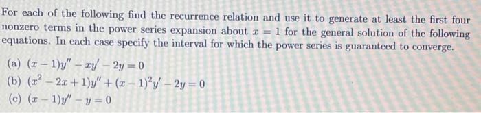 Solved For each of the following find the recurrence | Chegg.com