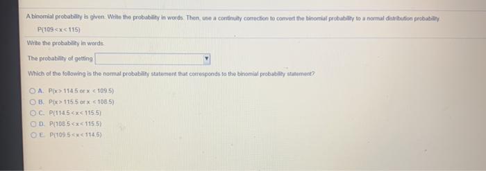Solved A binomial probability is given. Write the | Chegg.com