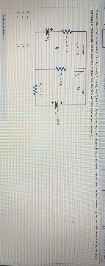 Solved Consider the circuit shown below. Find V (in V), 1, | Chegg.com
