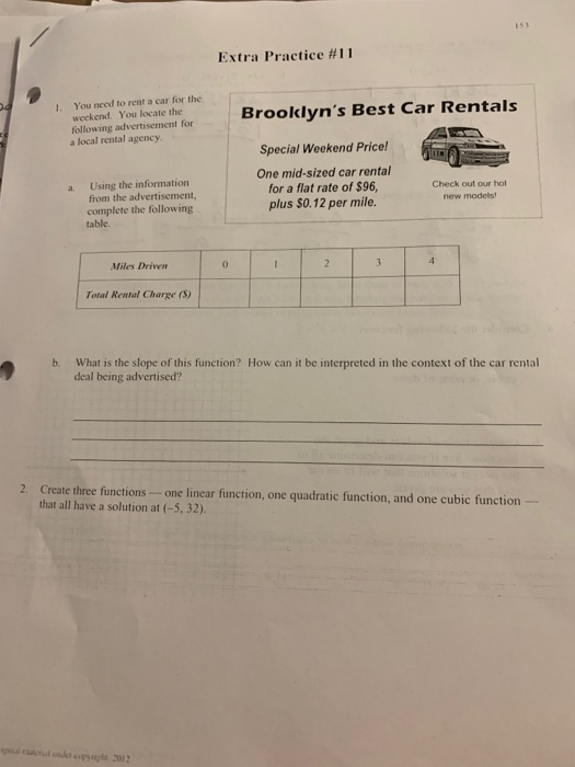 Extra Practice 11 Brooklyn S Best Car Rentals You Chegg Com