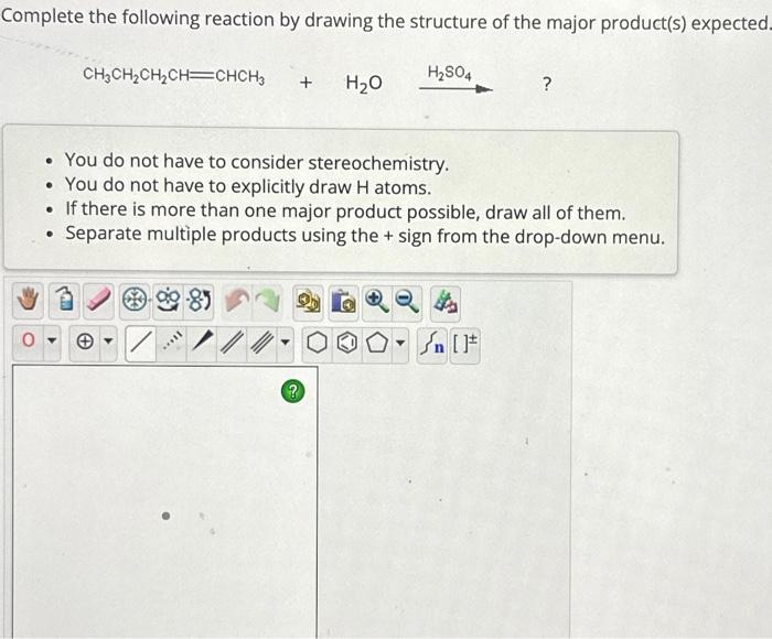 Solved Complete The Following Reaction By Drawing The | Chegg.com