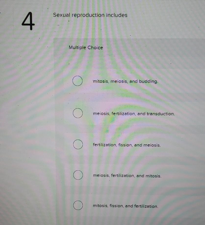 Solved Sexual Reproduction Includes 4. Multiple Choice O | Chegg.com