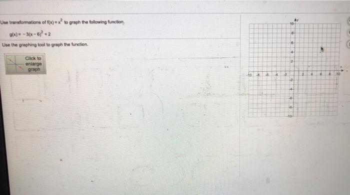 Solved Use transformations of f(x)=x2 to graph the following | Chegg.com