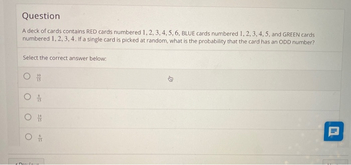 Solved Question A Deck Of Cards Contains RED Cards Numbered | Chegg.com