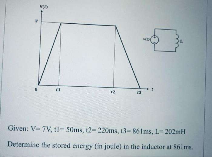 Solved V C Vit N 11 T2 3 Given V 7v T1 50ms T2 Chegg Com