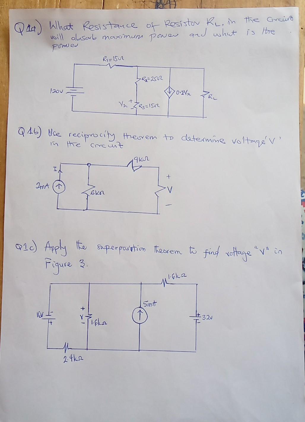 Solved Qia) What Resistance of Resiston Re, in the circuina | Chegg.com