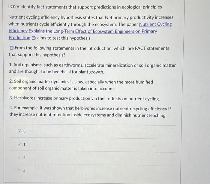 Solved Lo Identify Fact Statements That Support Chegg Com