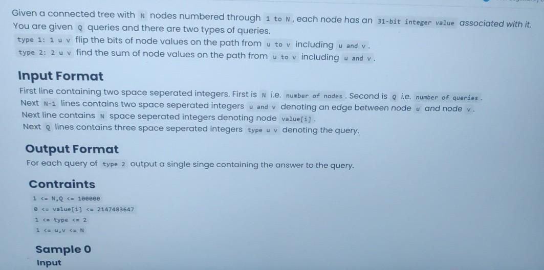 Solved Given a connected tree with N nodes numbered through | Chegg.com