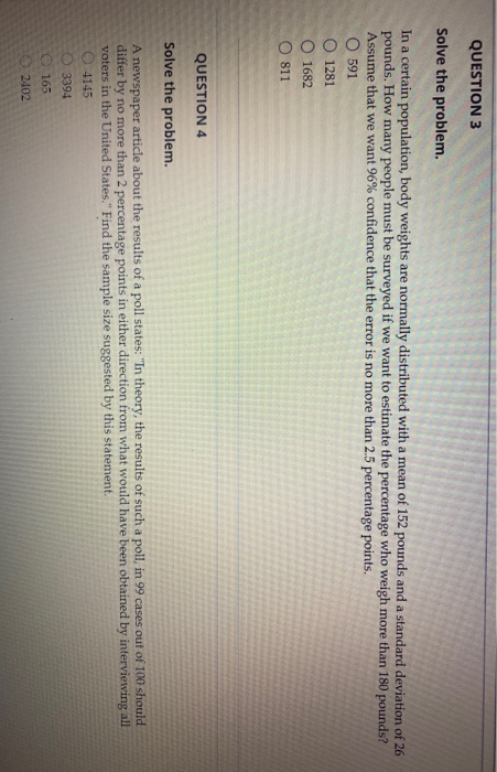 Solved QUESTION 3 Solve the problem. In a certain | Chegg.com