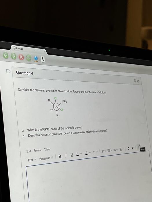 Solved Consider The Newman Projection Shown Below. Answer | Chegg.com