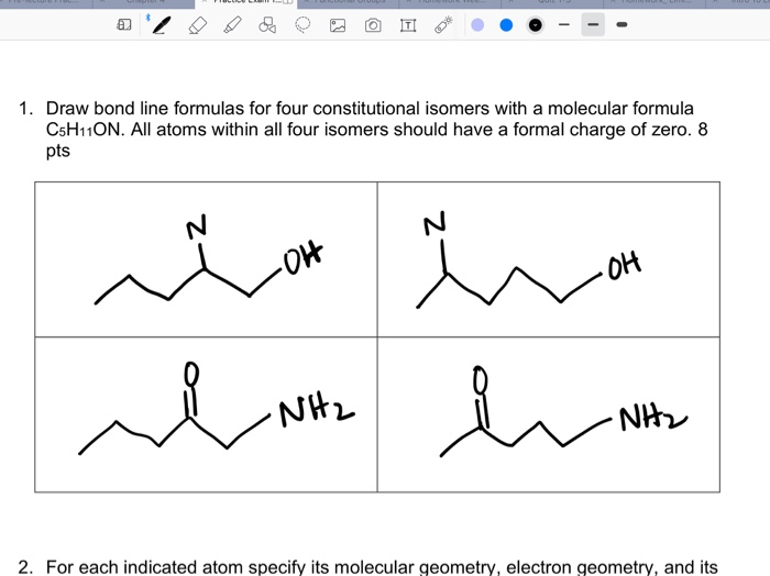 Solved 1. Draw bond line formulas for four constitutional | Chegg.com