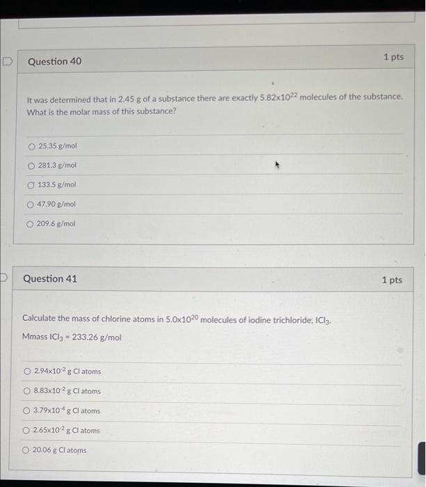 Solved It was determined that in 2.45 g of a substance there | Chegg.com