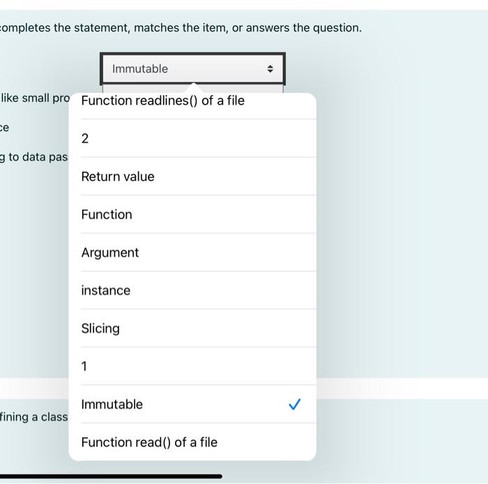 Solved Select the option of choice that "best" completes the | Chegg.com