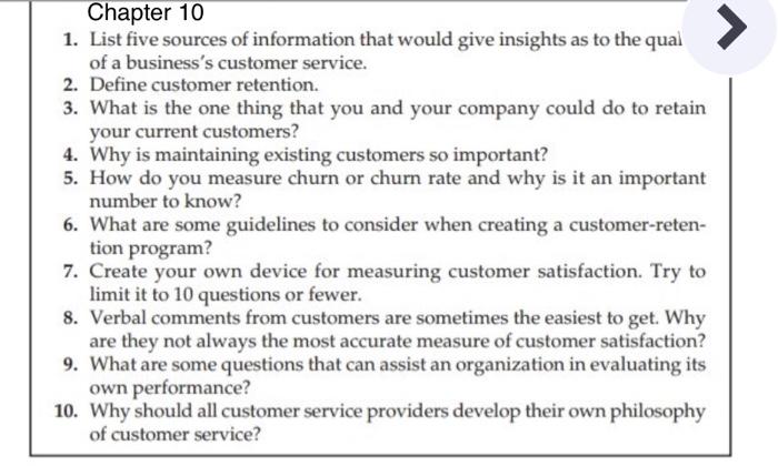 Solved Chapter 10 1. List five sources of information that | Chegg.com