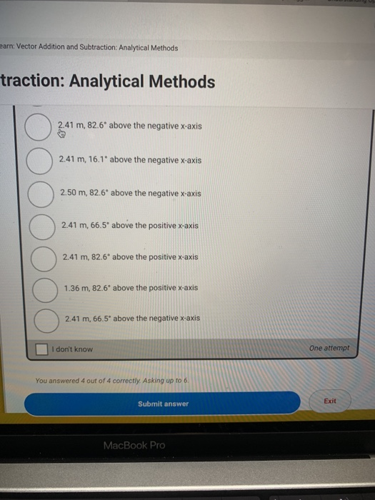 Solved amn Vector Addition and Subtraction Analytical