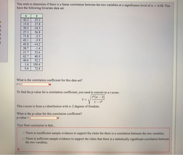 Solved You wish to determine if there is a linear | Chegg.com