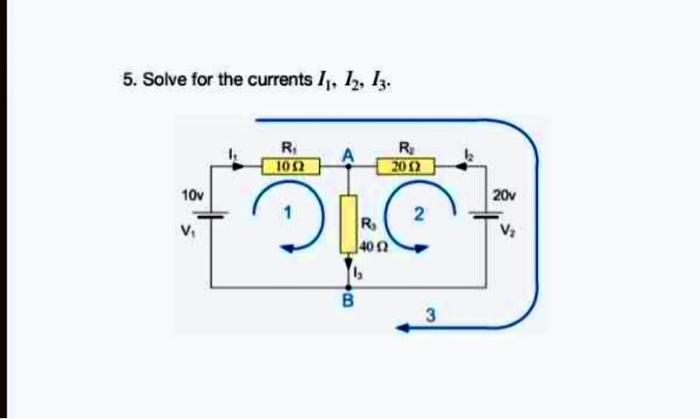 Solved 5. Solve for the currents I1,I2,I3. | Chegg.com