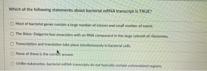 Solved Which of the following statements about bacterial | Chegg.com