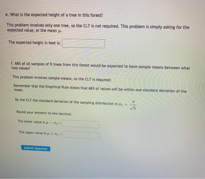 Solved Suppose that heights of trees in a forest follow a | Chegg.com