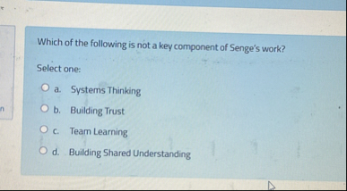 Solved Which of the following is not a key component of | Chegg.com