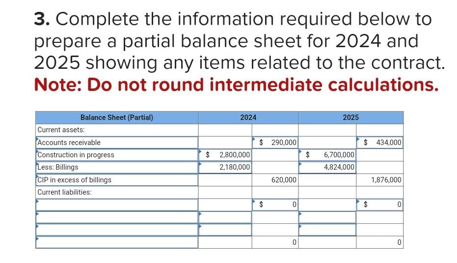 3. Complete the information required below to prepare