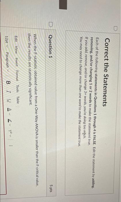 Solved Correct the Statements Each of the following | Chegg.com