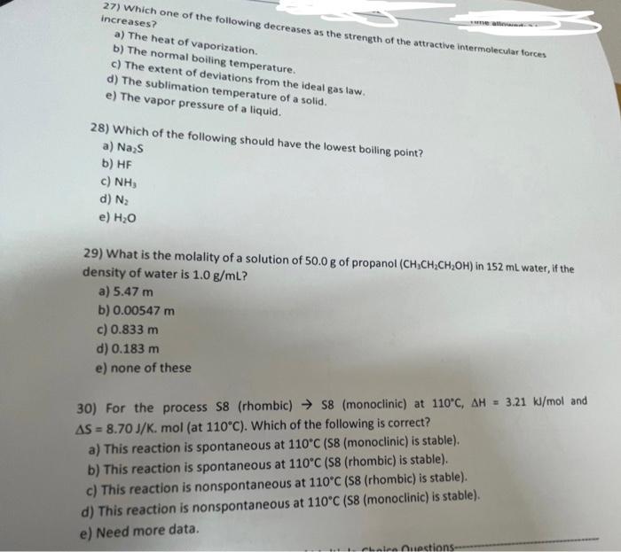 Solved 27) Which One Of The Following Decreases As The | Chegg.com