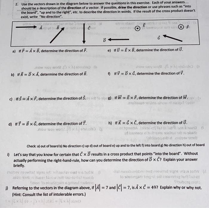 Solved 2. Use the vectors drawn in the diagram below to | Chegg.com