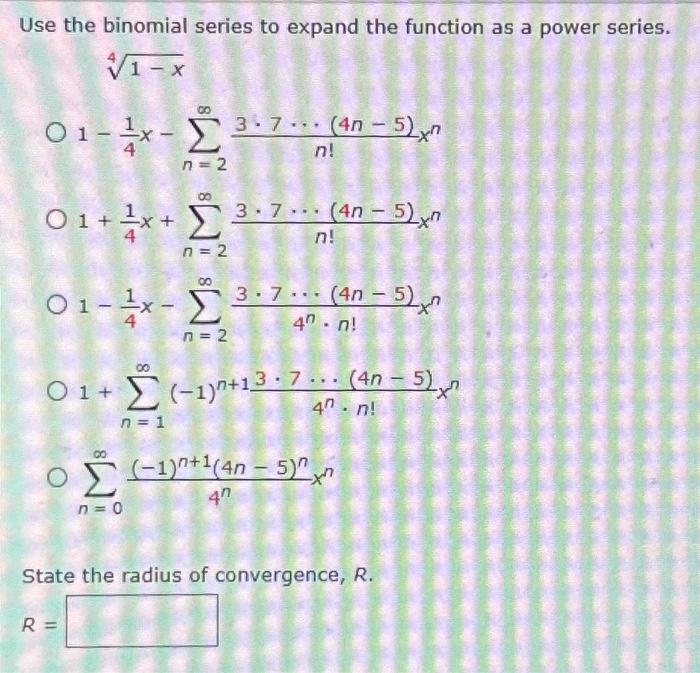 Solved Use The Binomial Series To Expand The Function As A 8119