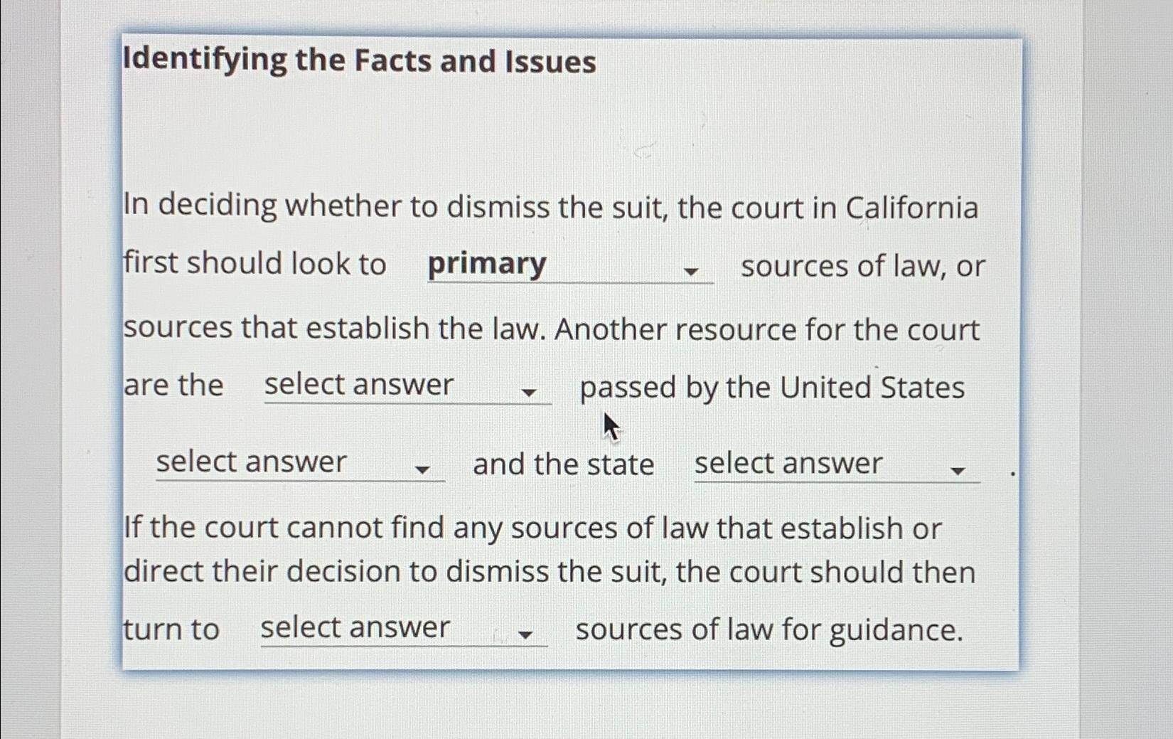 Solved Identifying the Facts and IssuesIn deciding whether | Chegg.com