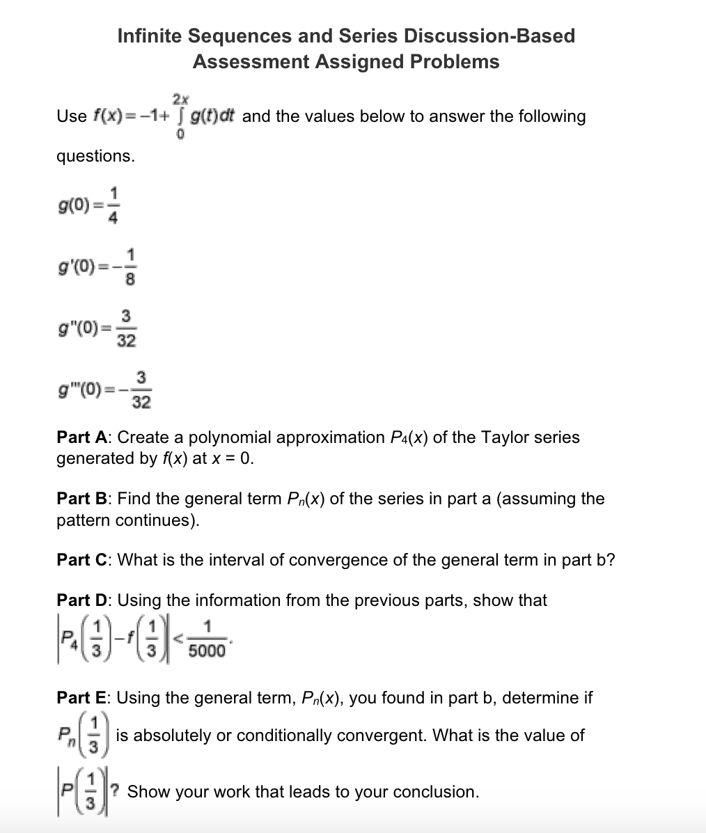 Solved Infinite Sequences and Series | Chegg.com