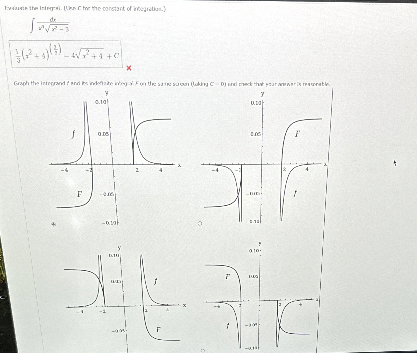 Solved Evaluate the integral. (Use C for the constant of | Chegg.com